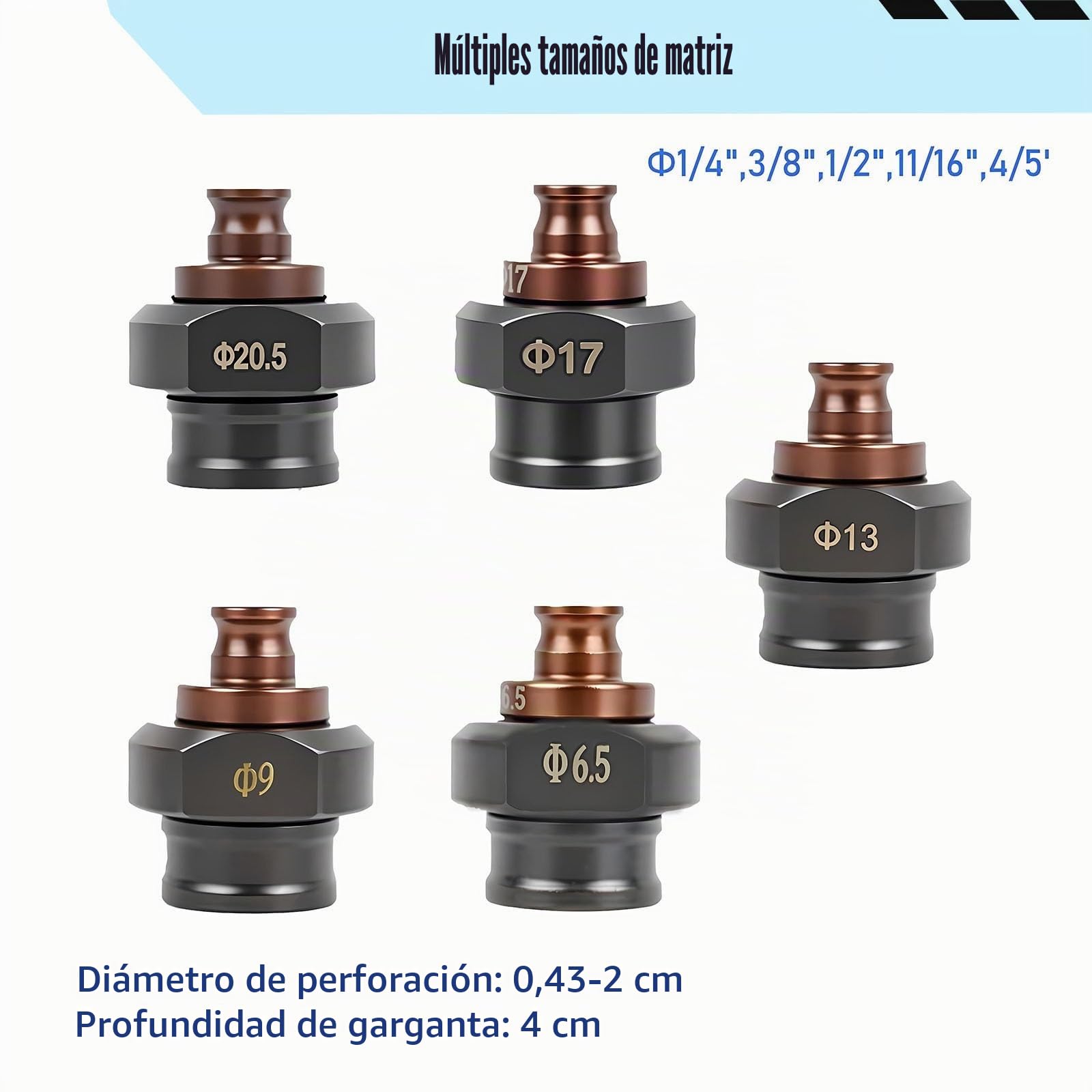 Punzonadora Hidráulica Reforzada 10T | Perforadora Hidráulica Eléctrica 2200W | Taladro Portátil para Placas de Metal y Ángulos de Acero