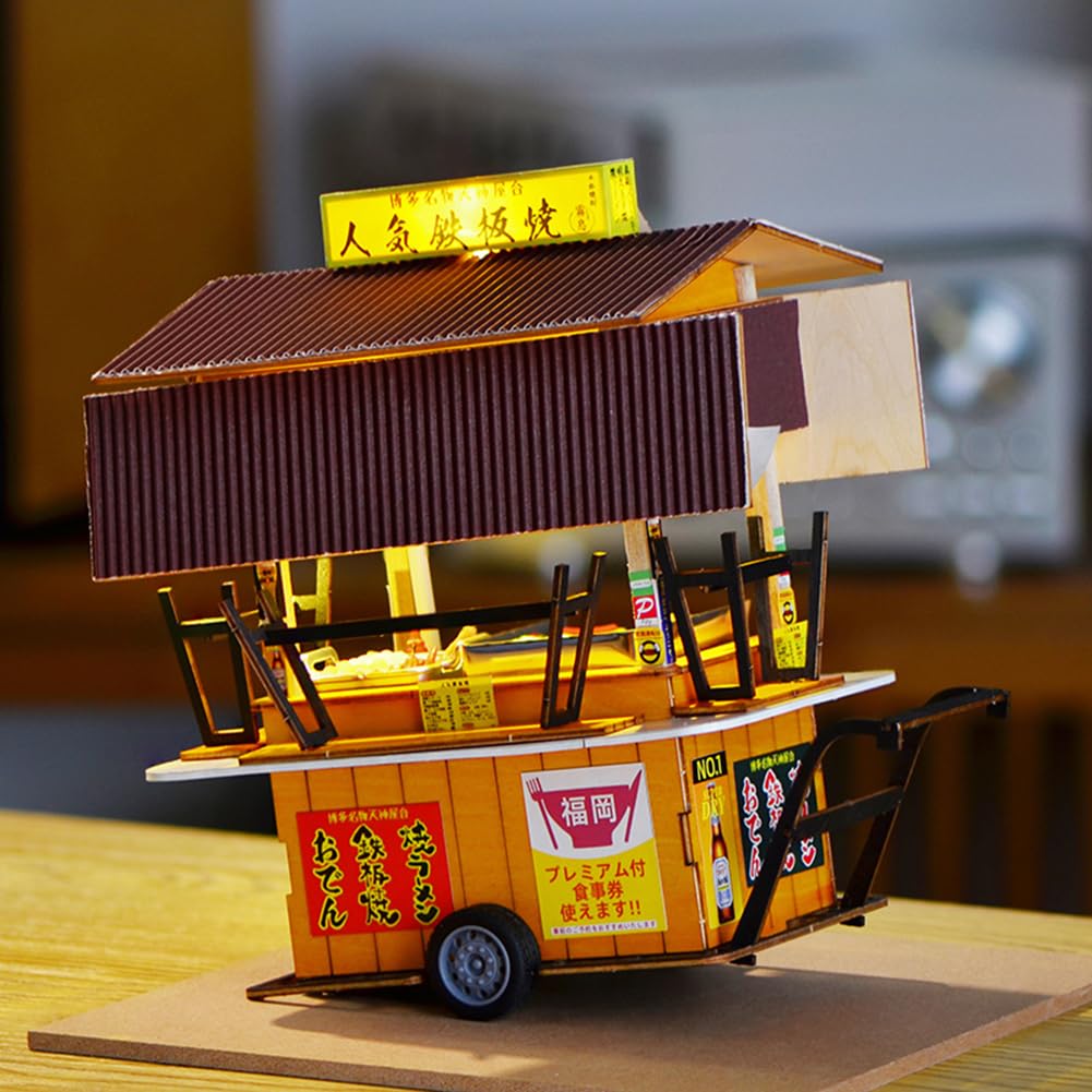 Kit fai da te per casa delle bambole in miniatura, negozio giapponese, casa delle bambole in legno, kit per casa delle bambole con mobili da costruire, giocattolo puzzle per regali creativi