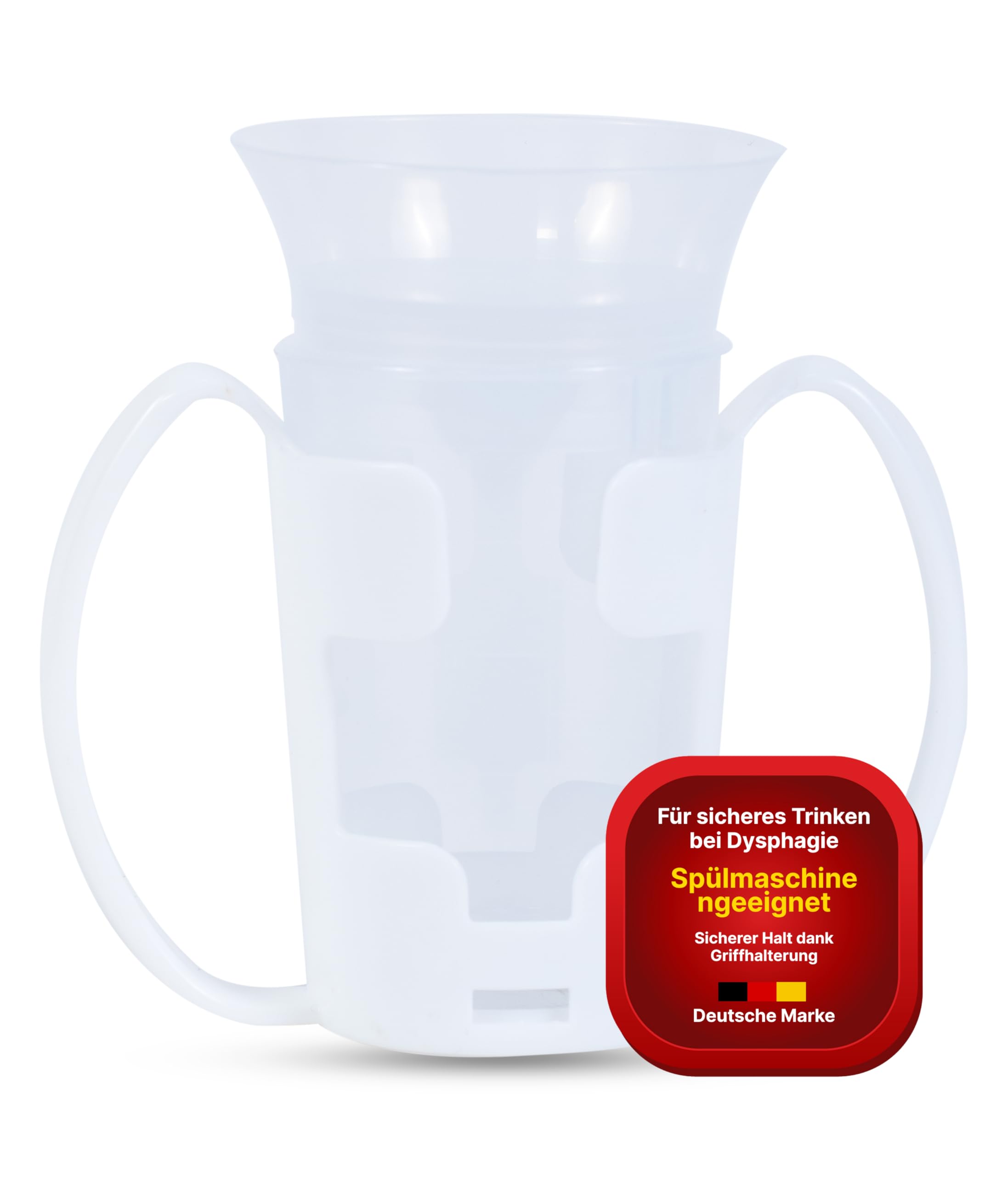 Gobelet dysphagie ergonomique anti-fausse route pour seniors et AVC