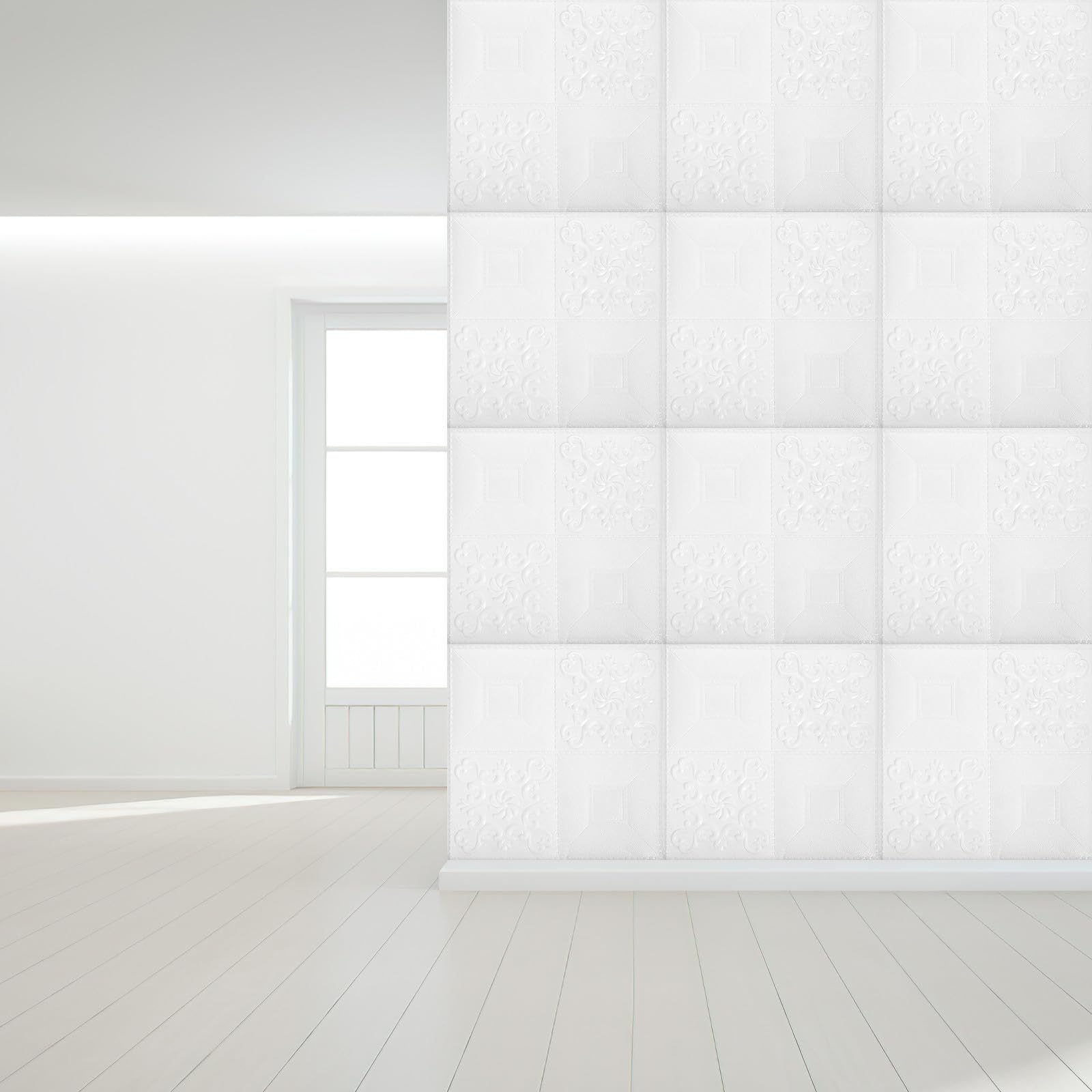 TIDTALEO Pannelli Decorativi per Pareti Interne in Schiuma Xpe Autoadesivi Effetto Mattone Bianco, Resistenti allo Sbiadimento e Facili da Pulire, 20 Pezzi per Uffici e Casa
