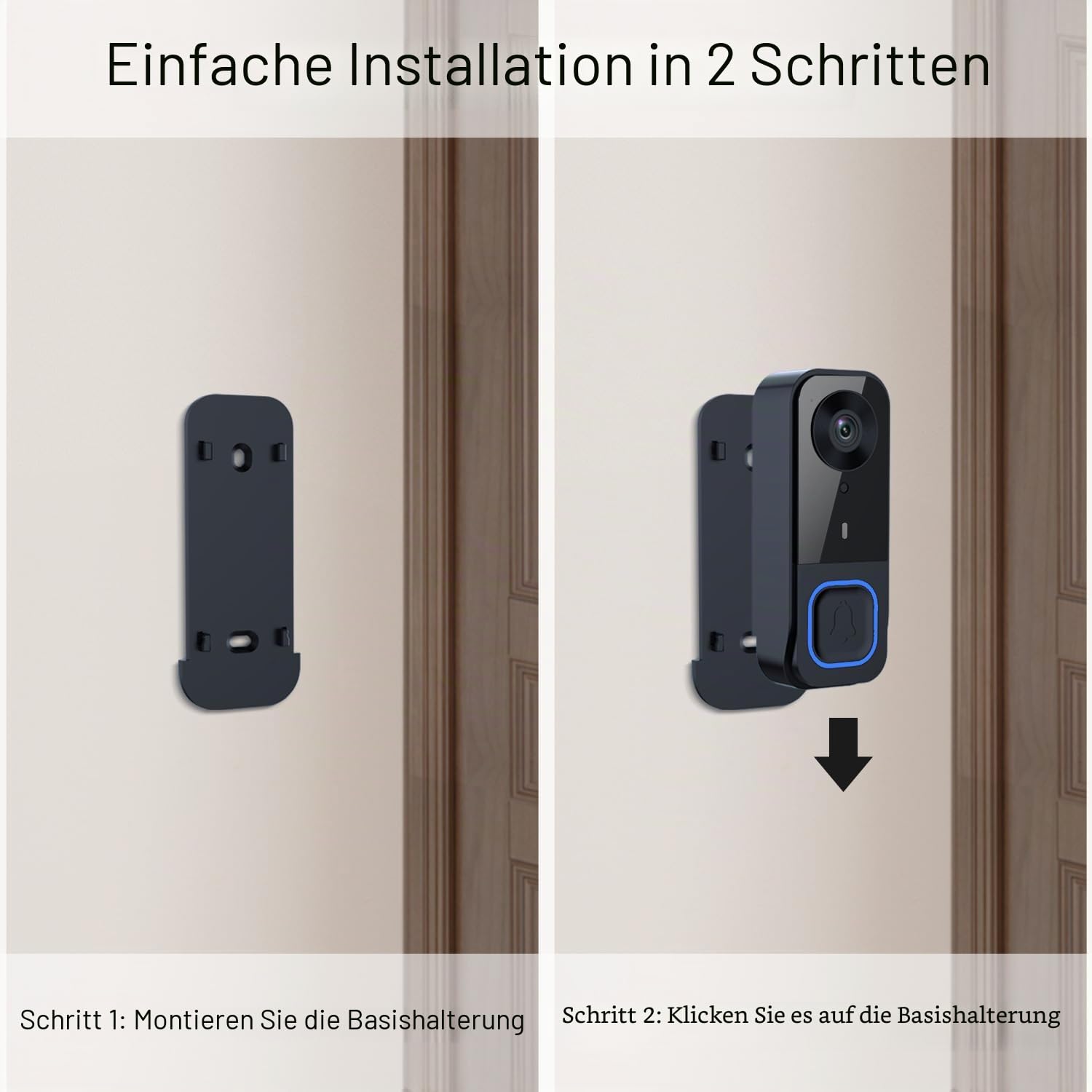 Video Türklingel Kamera mit Monitor 4,5", Kabellose Funk Türsprechanlage mit Bildschirm ohne WLAN/App/ABO, 2-Wege Audio, Nachtsicht, 120° Weitwinkel, Wetterfest Türklingel für Haus, Wohnung & Senioren
