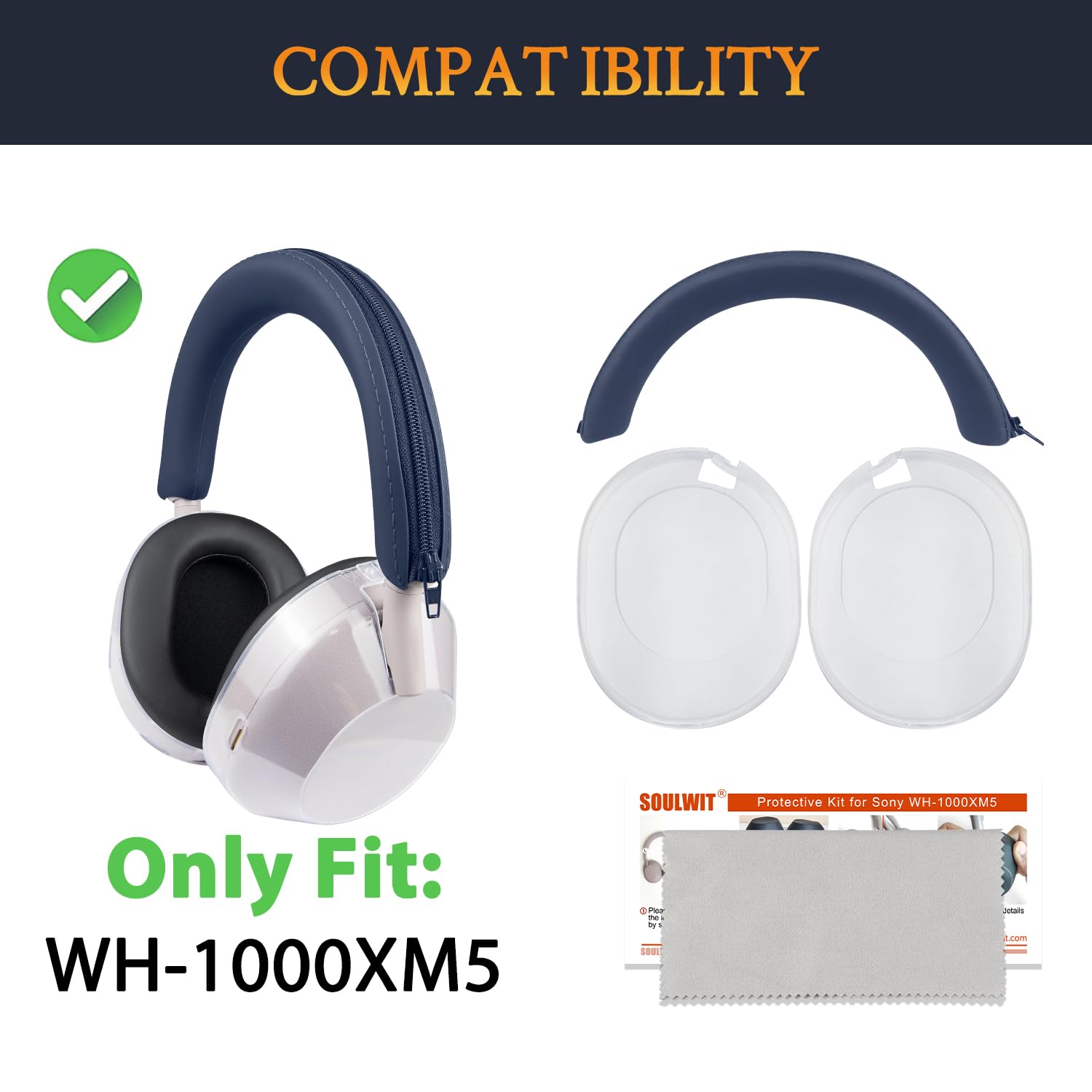 Amazon.com: SOULWIT Protective Kit for Sony WH-1000XM5 Headphones