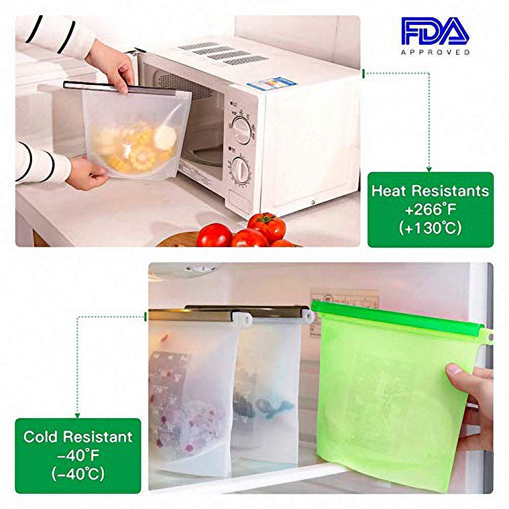 Bolsas de Silicona Reutilizables para Almacenamiento de Alimentos, Bolsas de Silicona
