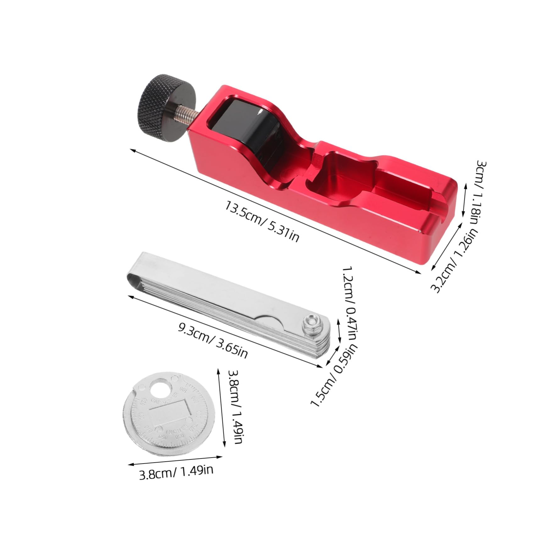 TOPBATHY Ajuste de brecha de bujía Medición de grosor de la válvula herramienta de separación de bujías automáticas galga de espesores aluminio