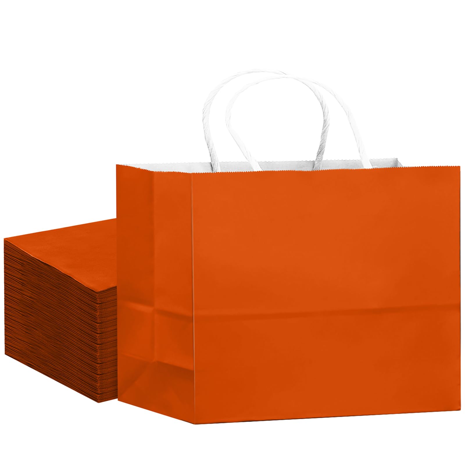 Gcardist 24PCS Large Gift Bag with Handles Bulk 13"x4.5"x10" Gift Bags Orange Bags Multiple Uses (32x11x25cm,Wide Large)