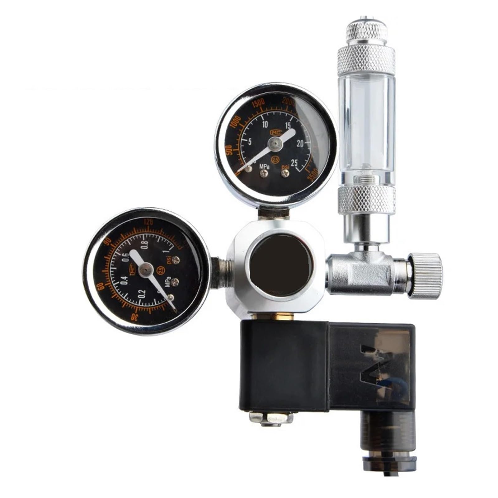 Aquarium CO2 Solenoid Valve Regulator Magnetic Check Valve DIY Fish Tank Accessories CO2 Diffuser Ozone Generator System Kit(Solenoid big 2 meter,G5-8)