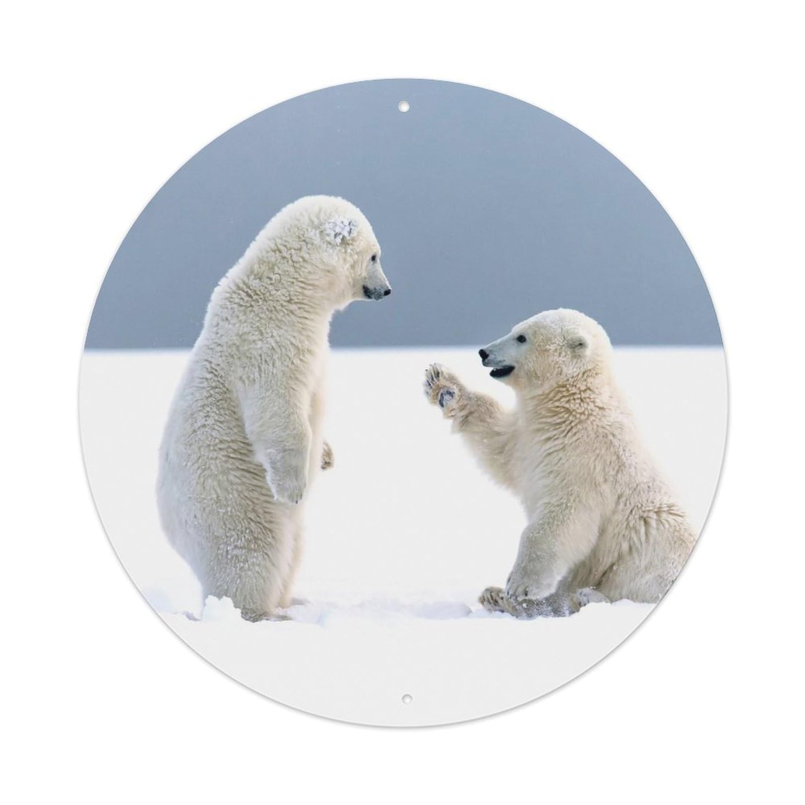 Two Polar Bears Arctic Wildlife Winter Nature Metal Tin Sign