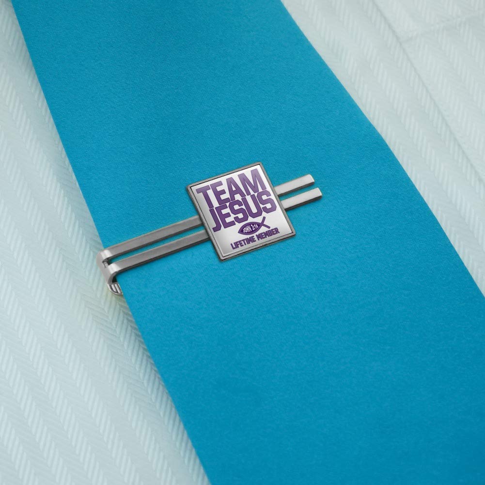 GRAPHICS & MORE Team Jesus John 3:16 Christian Square Tie Bar Clip Clasp Tack- Silver or Gold