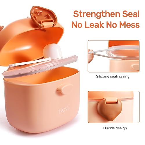 Miniatura 7 de NCVI Dispensador de fórmula para bebés sobre la marcha, contenedor de fórmula para llevar, soporte de fórmula para viajes, picnic al aire libre con