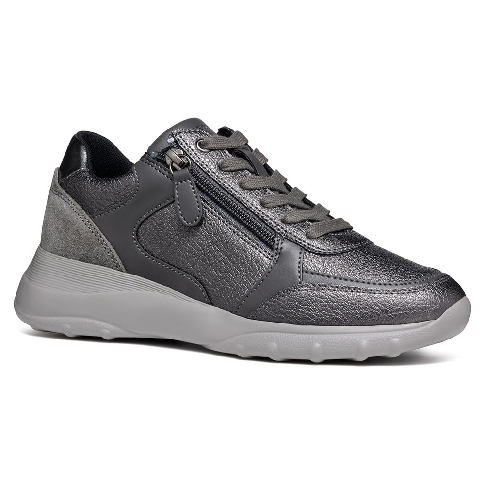 Geox Women's D Alleniee B Sneaker, Dark Grey, 6 UK