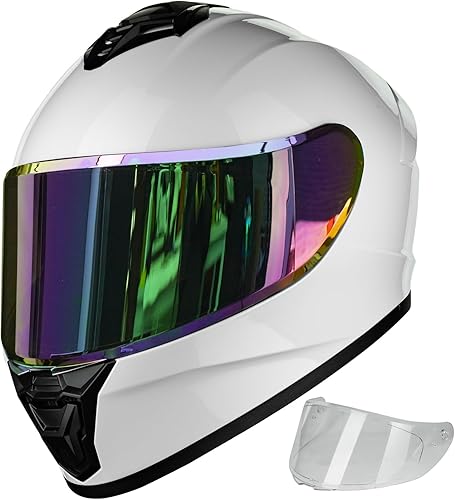 Cascos de motocicleta de cara completa para adultos, hombres y mujeres, ligeros, casco de moto de calle, motociclismo, casco de moto con visera
