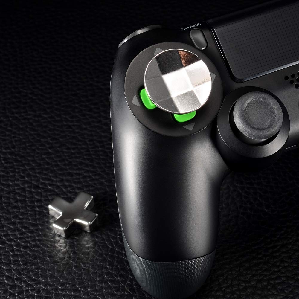 eXtremeRate Pulsanti Ricambio per ps4 Slim Pro Controller D-pad Tasti Croci Direzionali Metallo Magnetico Ricambio per ps4 Joystick(3 in 1)