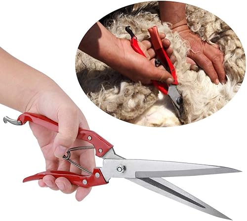 Miniatura 9 de Zerodis Tijera manual de ovejas, tijeras de cizalla de mano portátil, tijeras de césped con mango antideslizante, de acero inoxidable, tijeras de