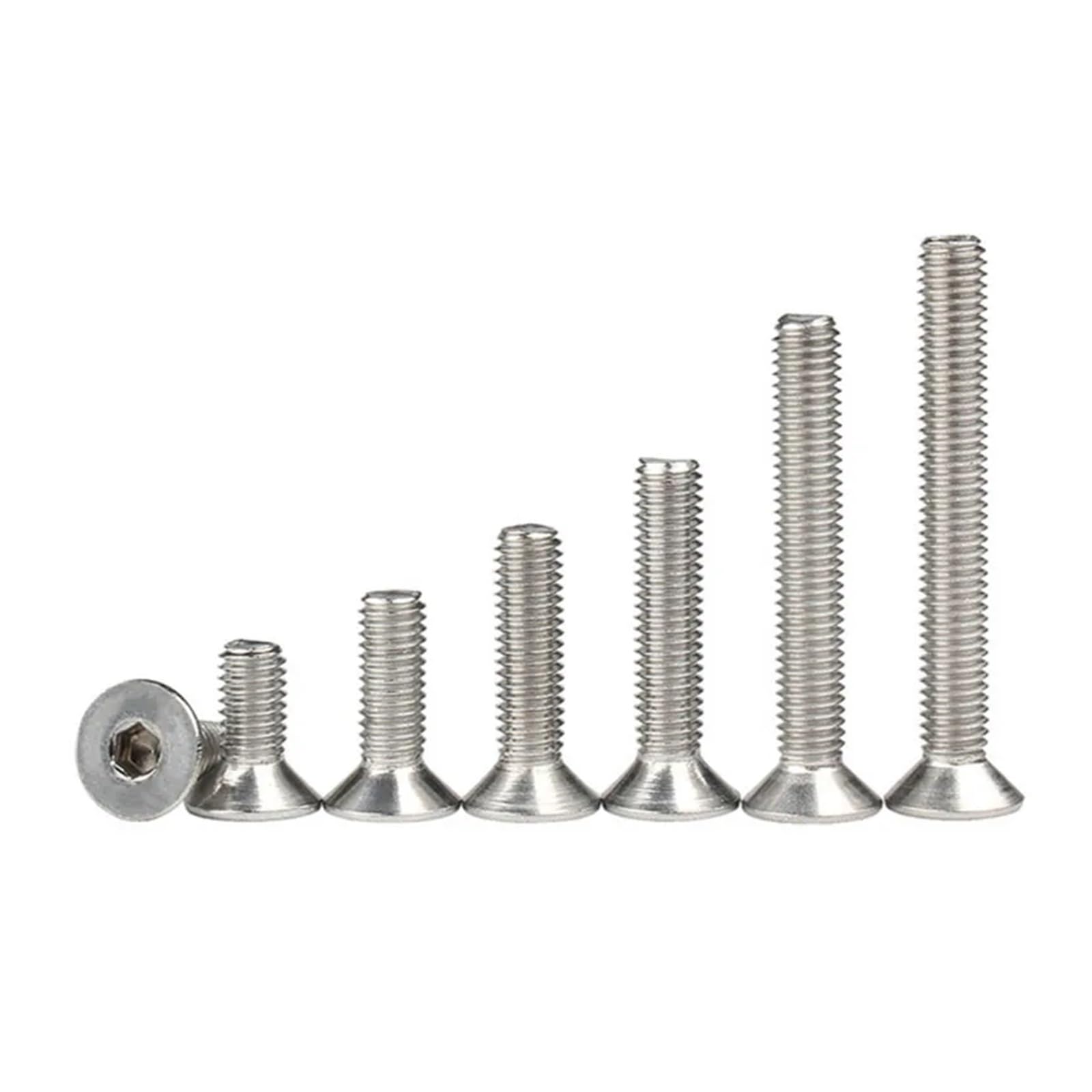 M2 M3 M4 M5 M6 Kit surtido de tuercas y pernos hexagonales avellanados, tornillo de máquina de cabeza plana con conector hexagonal, rosca métrica de acero inoxidable Se puede utilizar durante mucho ti