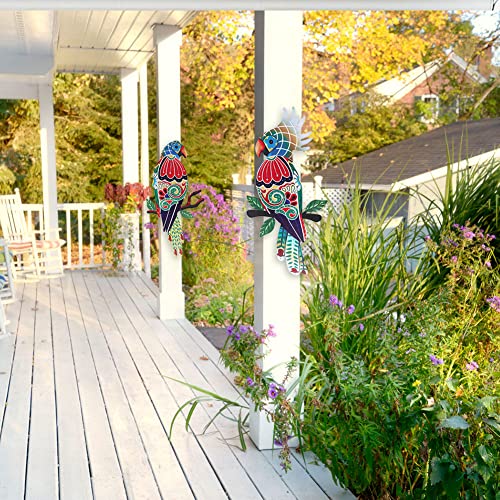 Dreamskip Outdoor Wall Decor, 2 Pcak Parrot Decor, Outdoor Metal Wall Art, Mexican Birds Wall Sculpture, For Outside, Yard, Fence, Garden, Patio #TOP3