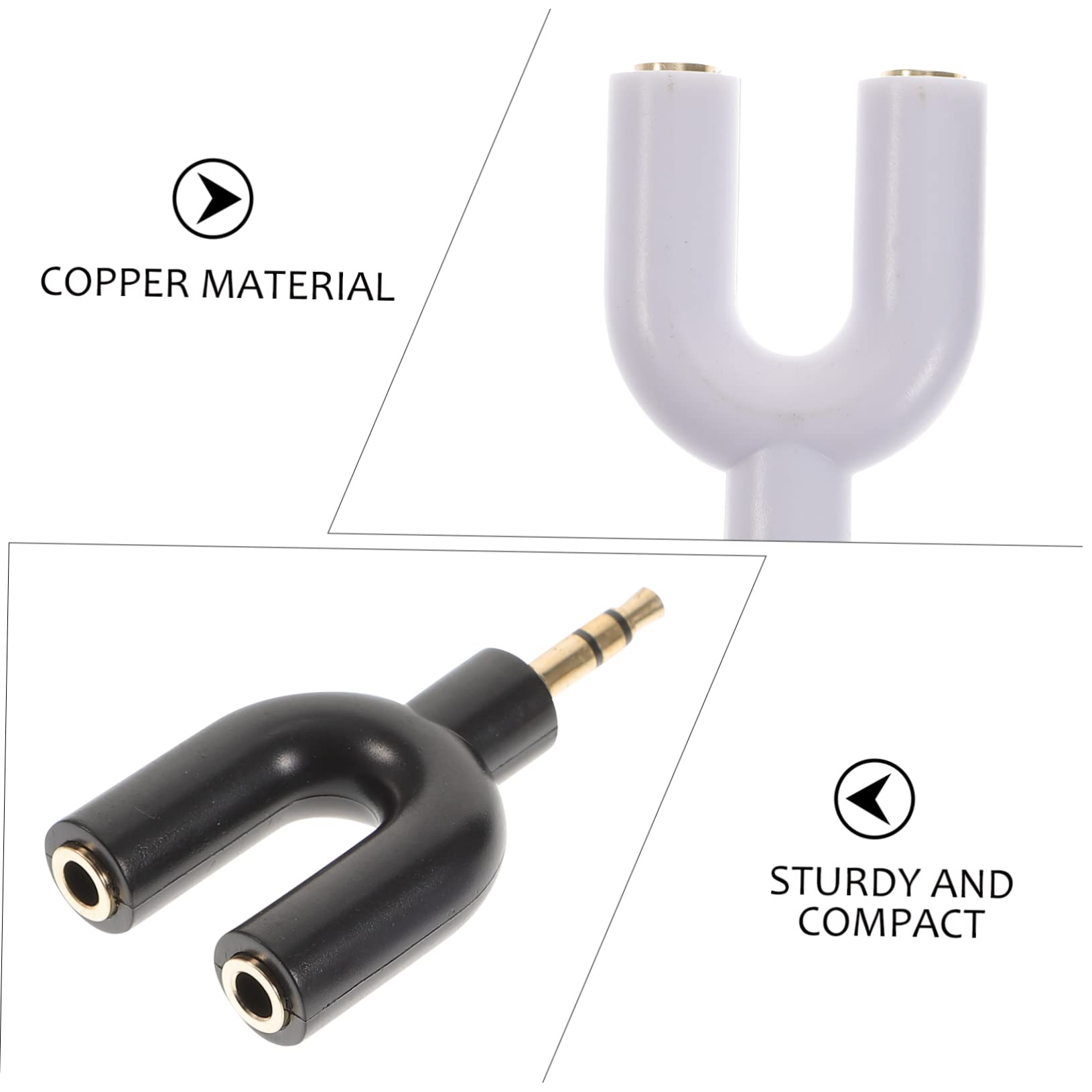 ifundom 30pezzi Adattatore Audio Stereo u Shape Splitter Per Cuffie Da Compatibile Con Tablet e Laptop Design Compatto e Leggero Per Ascolto Condiviso