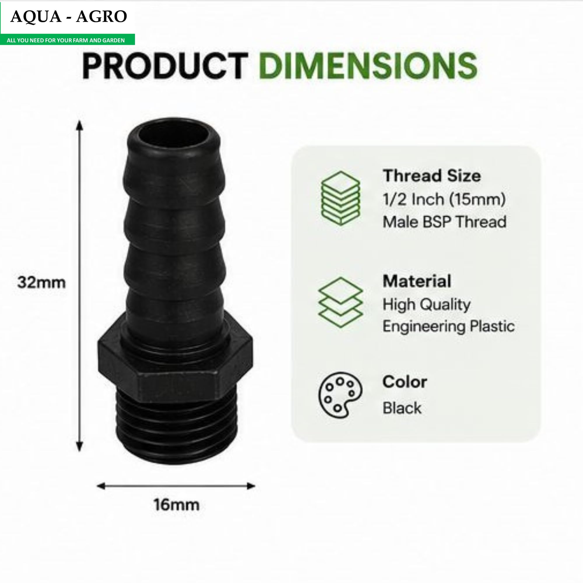 Drip Irrigation Adapters - Leak-Proof Connectors -3