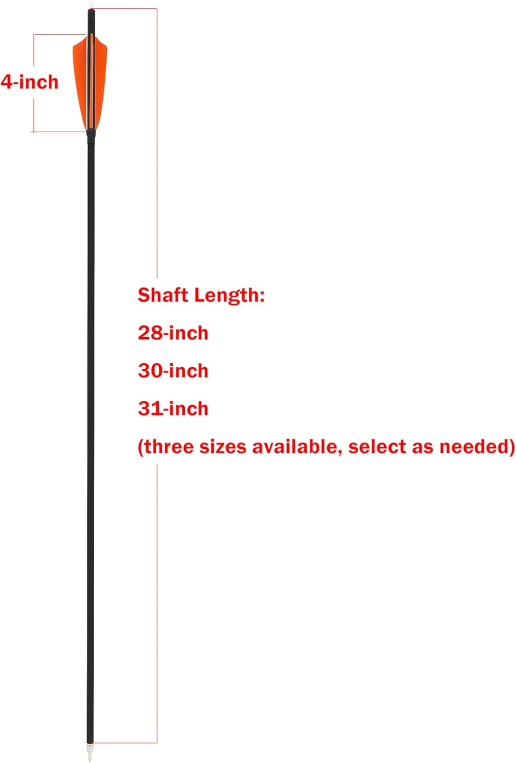 28/30/31 Inch Carbon Arrow Practice Hunting Arrow Spine 500 ID 6.2 4 Inch Turkey Feathers for Traditional Recurve Compound Bows