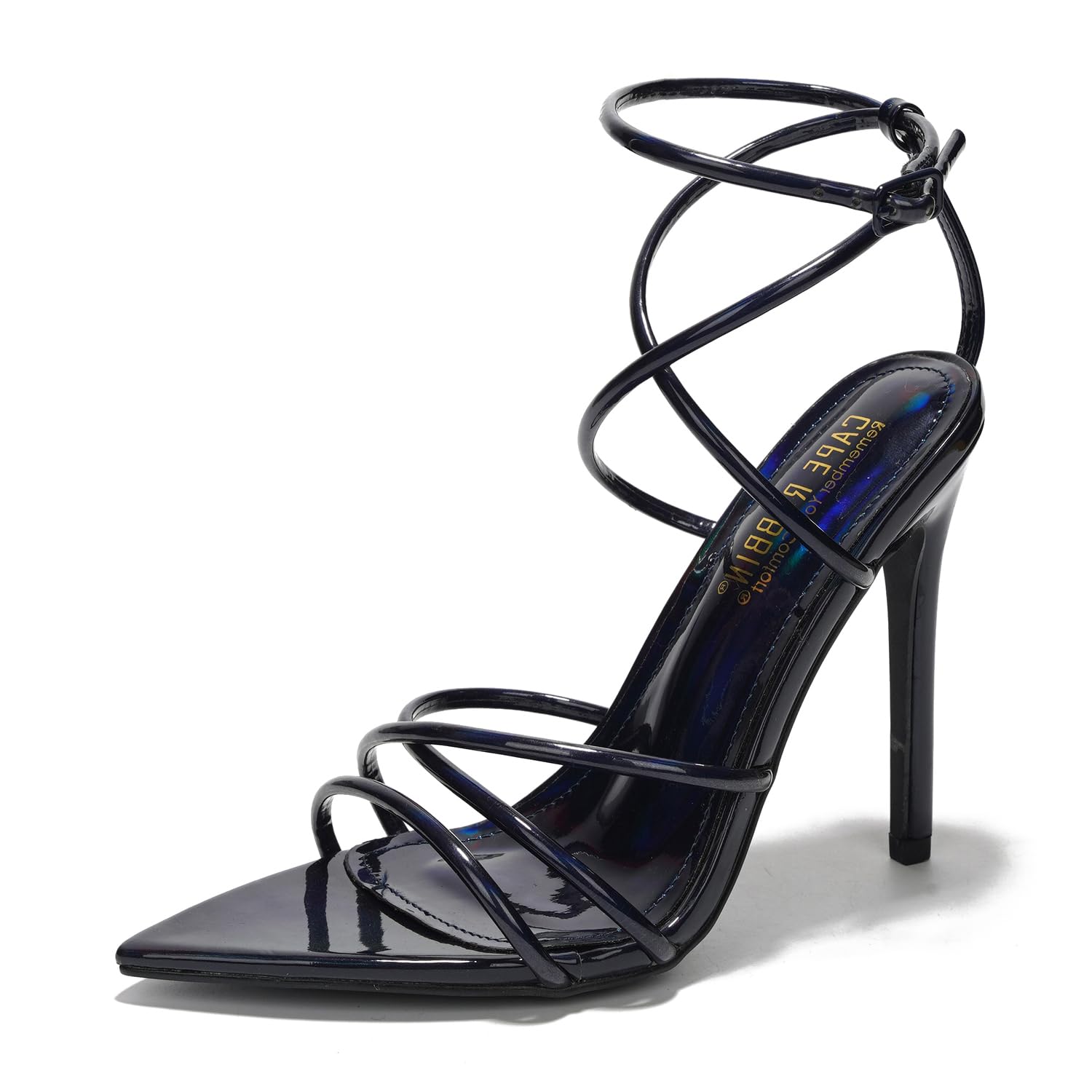 Cape Robbin Nabil Sexy Strappy Stiletto Heels - Pointy Open Toe Womens Heels - Elegant Strappy High Heeled Sandals for Women