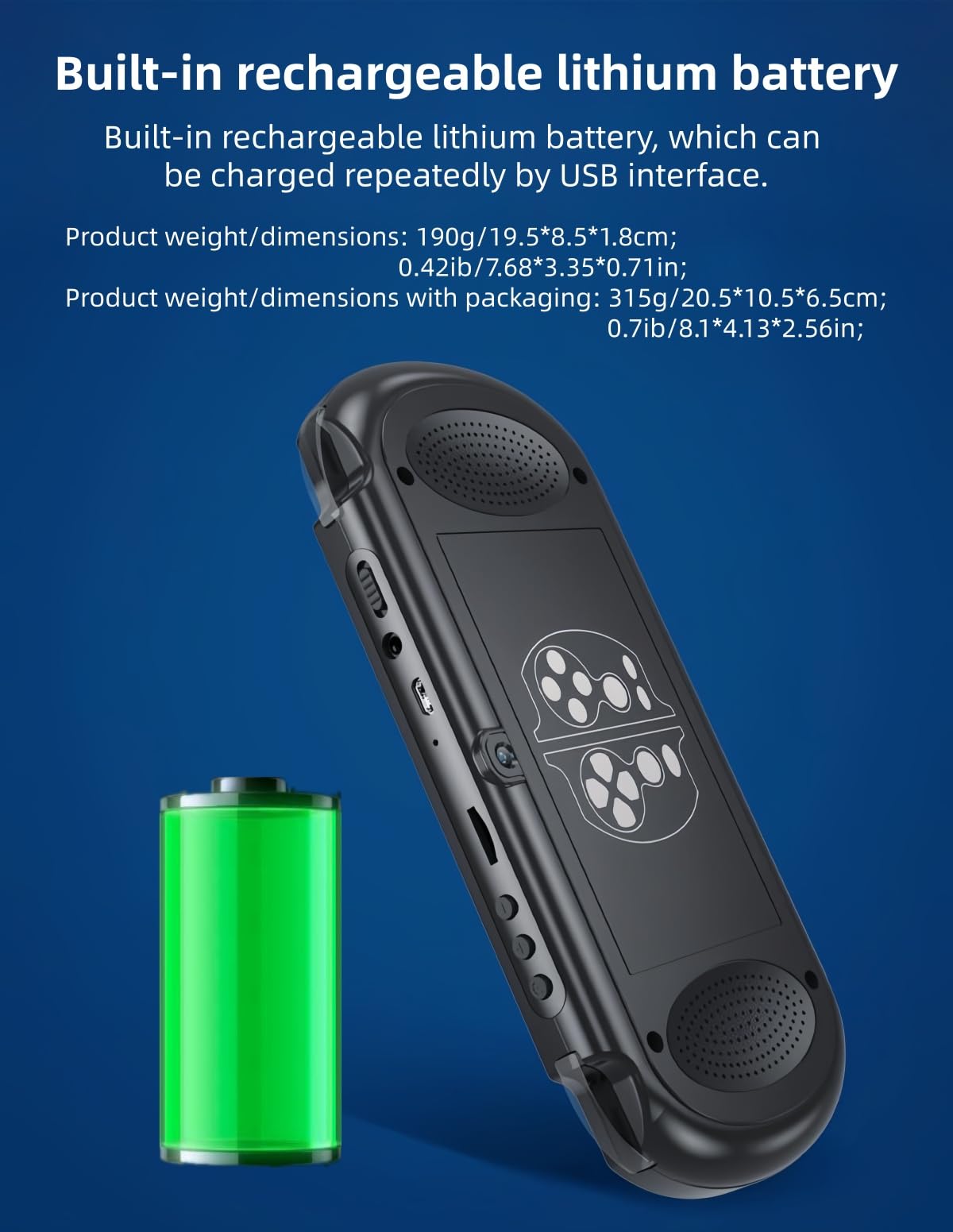 JXD 5,1 Pollici Retrò Console di gioco Portatile Multifunzione Diversi emulatori Uscita Video/Musica/E-book/TV Viaggi/attività all'aperto/tempo libero Intrattenimento Regalo di compleanno/Natale