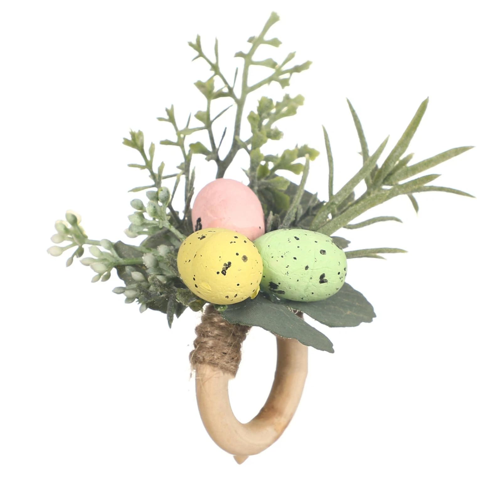 Set di portatovaglioli pasquali, in giacinto d'acqua, verde salvia, eleganti uova di Pasqua e anelli portatovaglioli di San Valentino per la decorazione della tavola da pranzo
