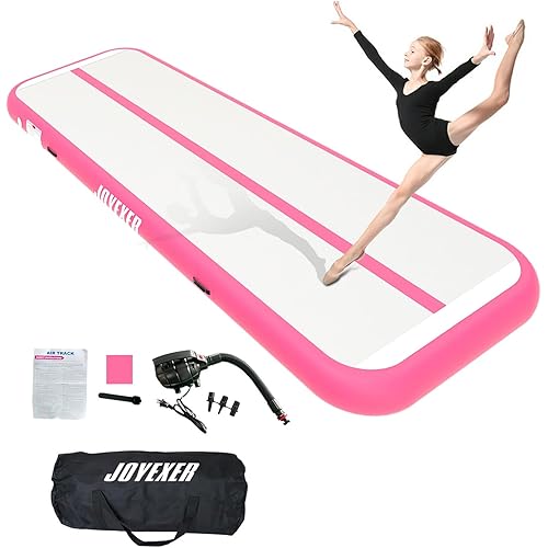 Inflatable Air Gymnastics Mat 6.6ft 10ft 13ft 16ft Tumbling Training Mat with Carry Bag Electric Pump For Home, Outdoor, Gym, Cheerleading, Yoga, Water Exercise