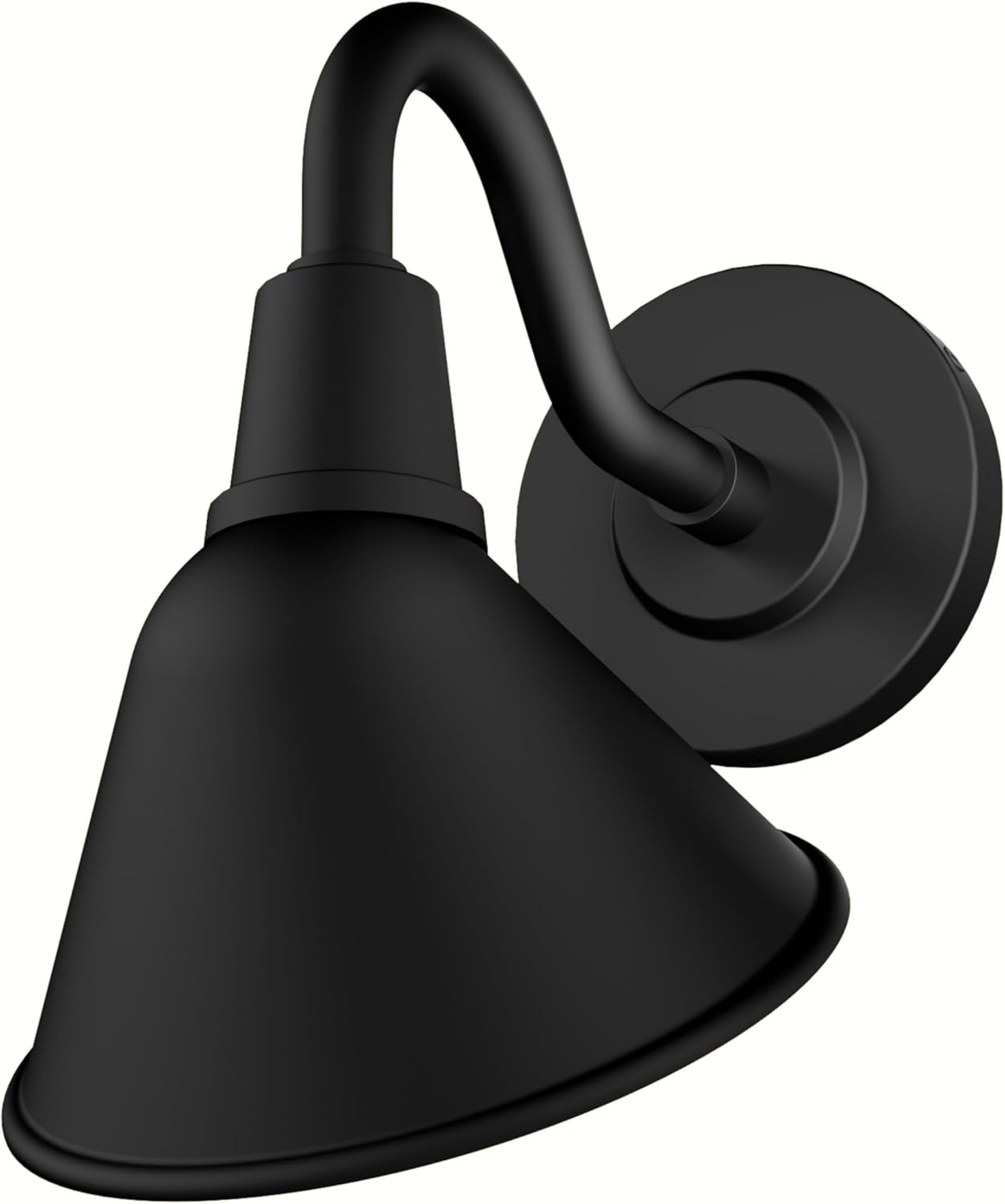 Hunter Cassius 1-Light Matte Black Outdoor Wall Light, Dimmable, Modern Farmhouse Sconce, for Porch, Patio, Bedrooms or Living Rooms, 9.5-Inch Width, 46011