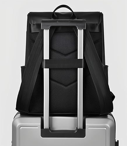 Miniatura 6 de Men's backpack Vintage Style Leather Backpack, Adjustable Straps, Multi-Purpose for Travel, Outdoor, Leisure Activities (black)