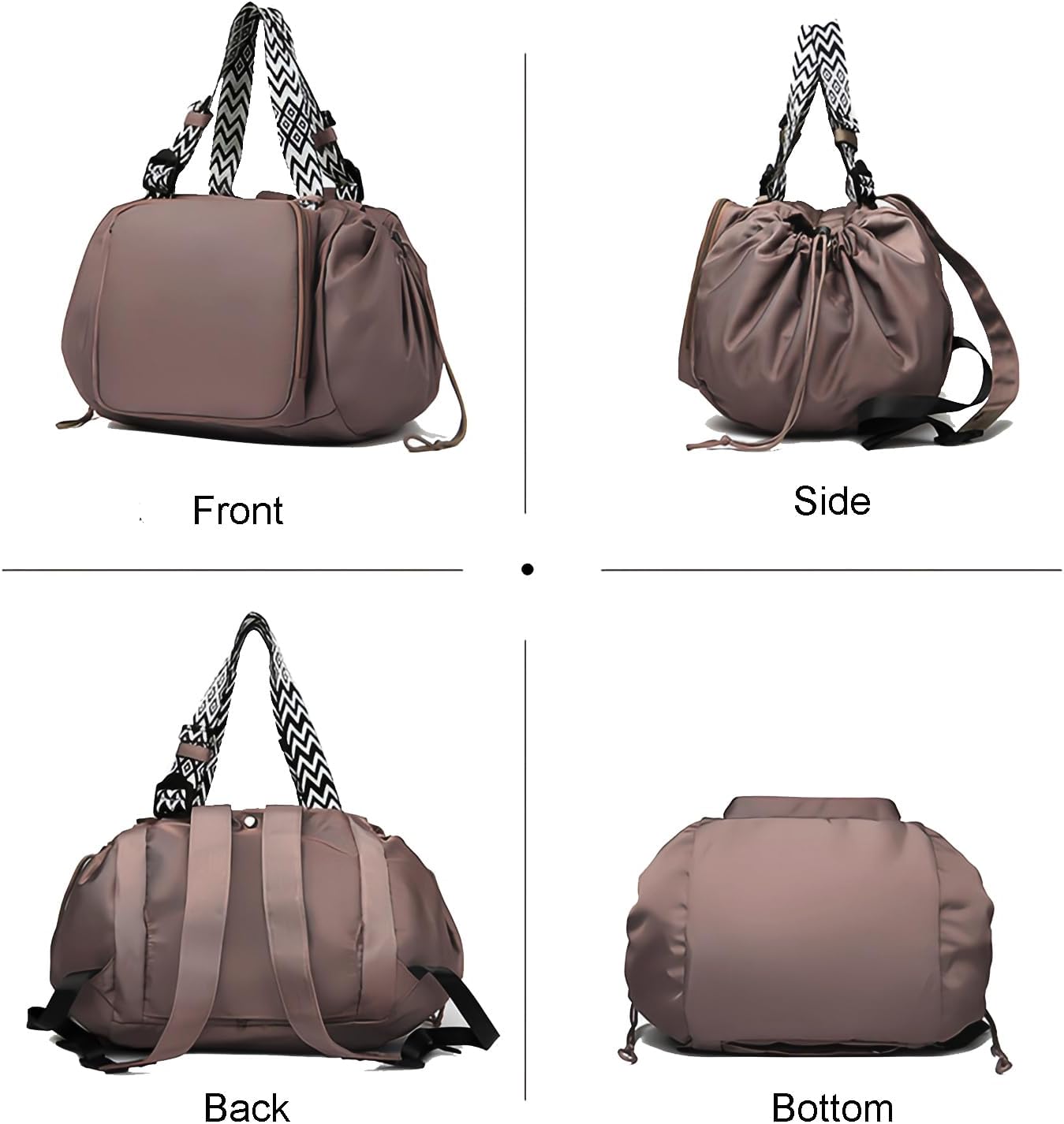 Tote Bag Large Capacity Lightweight Backpack with 15 Pockets Nylon Shoulder Bag for Car Travel Mother Bag