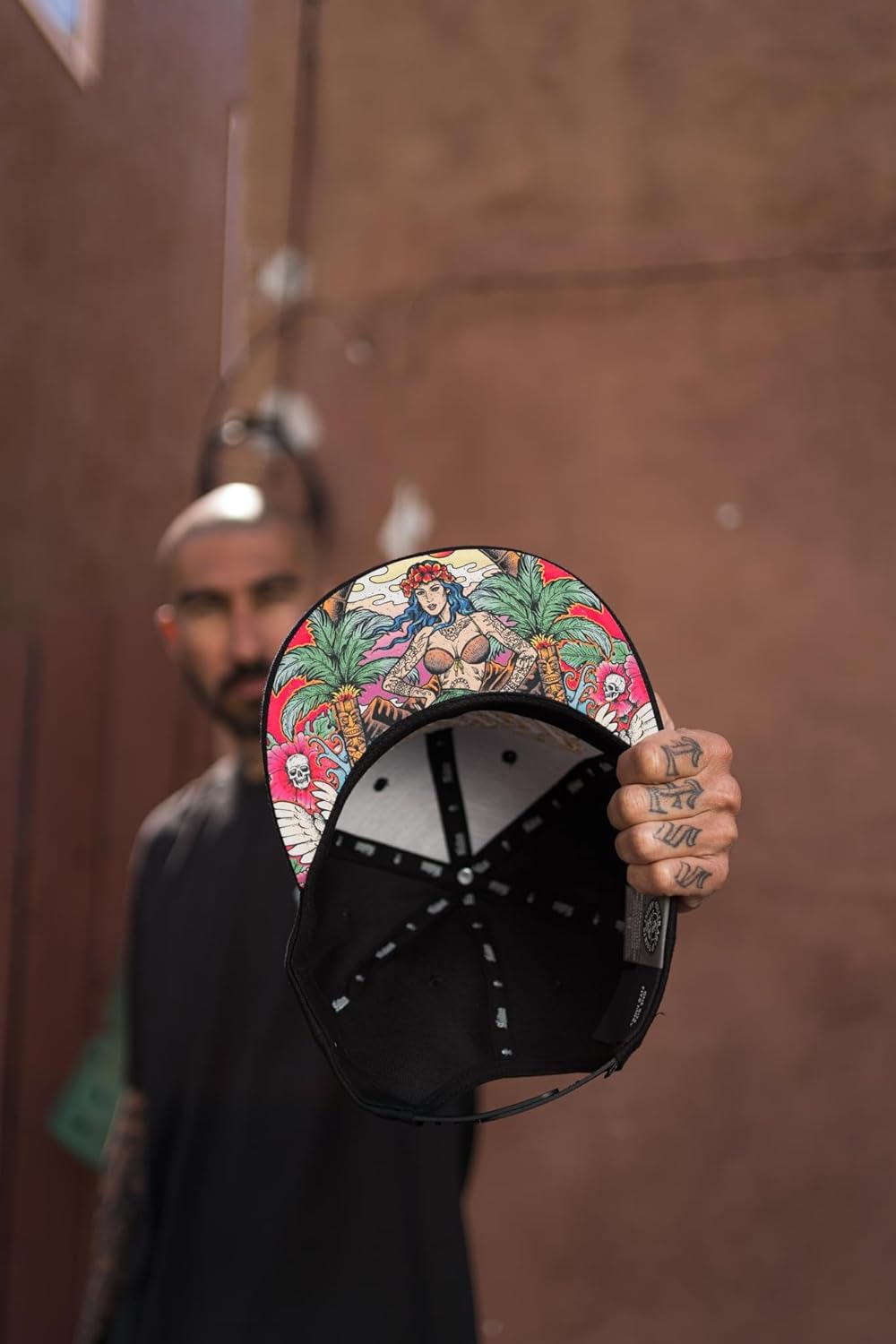 Sullen Men's Fire Island Adjustable Flatbill Snapback Hat Black - Image 9