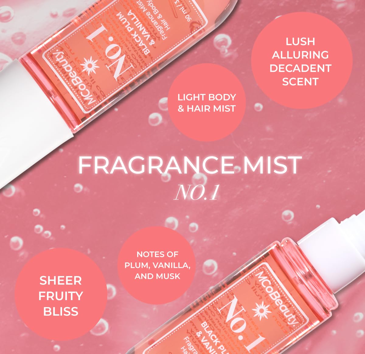 MCoBeauty Fragrance Mist No. 1 Black Plum & Vanilla, Lightly Fruit Scent with Warm Floral Notes for Day or Night, Vegan, Cruelty Free Fruity image 9 of 9 B0D6114LC3