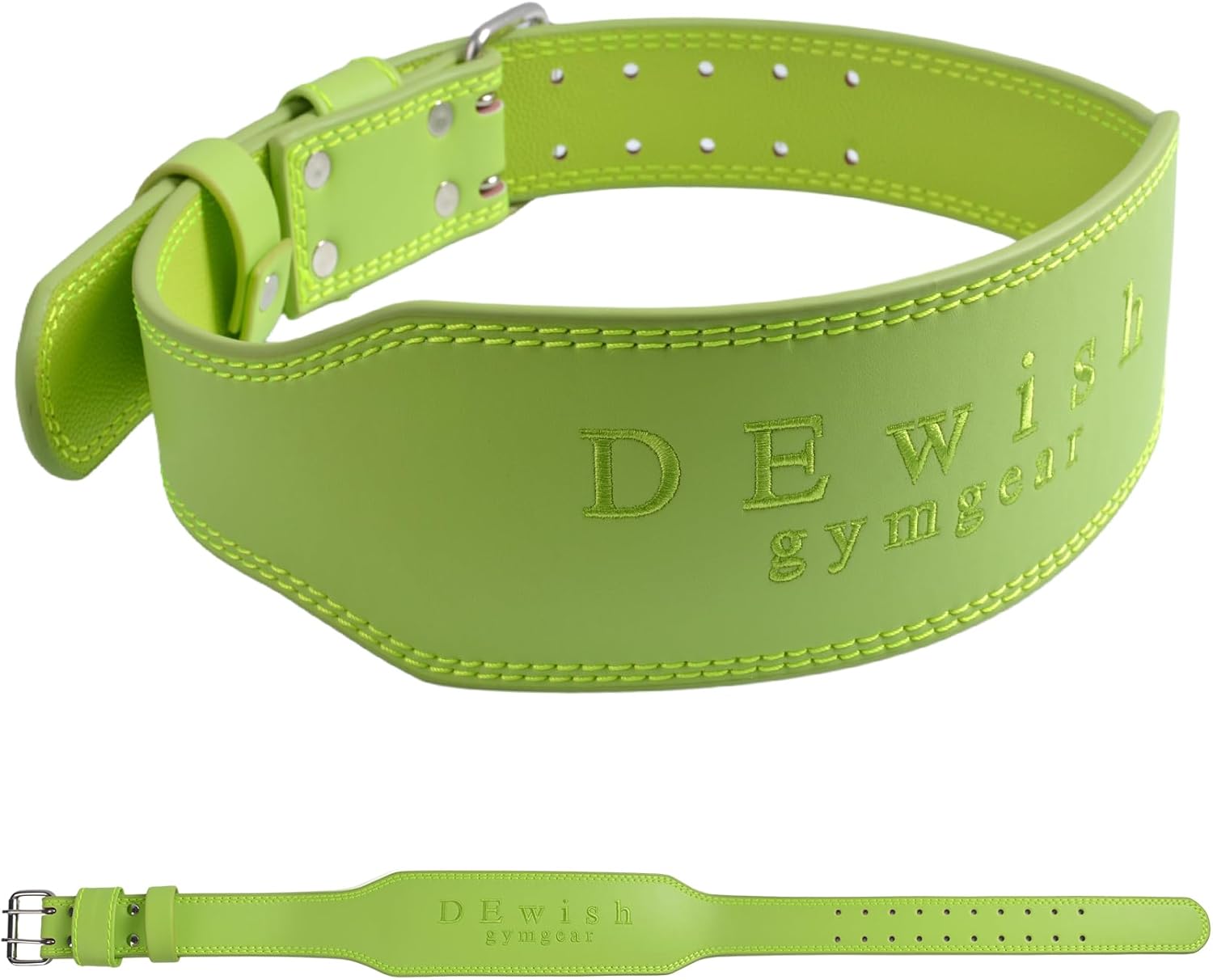 Leather Weightlifting Belt, 10 Adjustable Holes, 4”Width, Double Prong Power Belt for Gym Bodybuilding, weightlifting, powerlifting, squats and deadlifts - Image 3