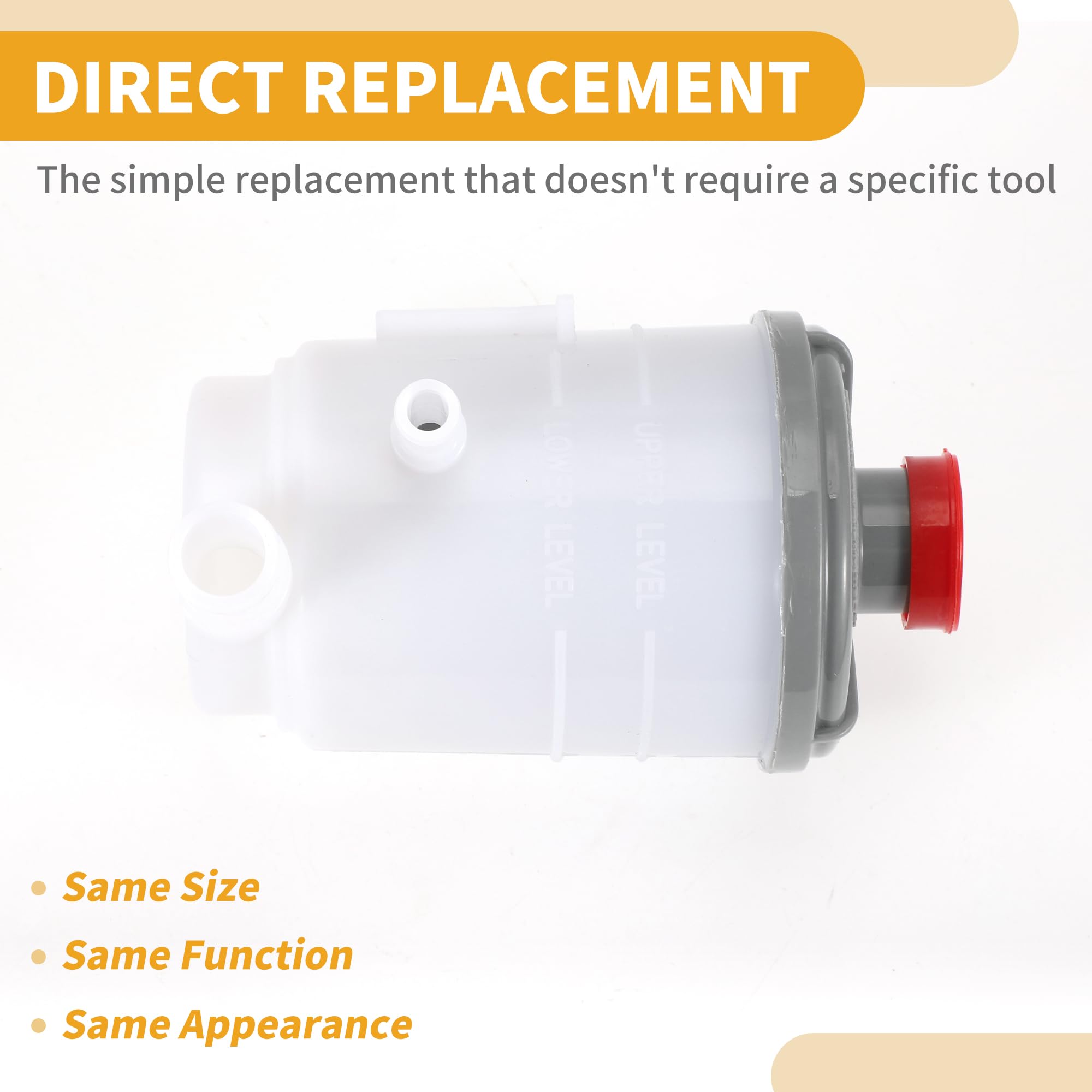 Depósito de Dirección Asistida - No.53701SDAA01 Depósito de Dirección Asistida para Automóvil - para Honda Accord 2003-2007 Plástico Blanco - 1 Pc