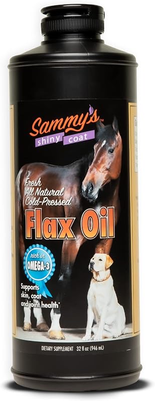 Óleo de Linhaça para Cães Sammy’s Shiny Coat, Prensado a Frio, Ômega 3, 946 mL