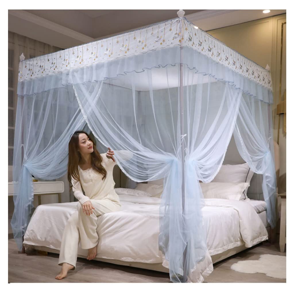 Mosquitera de cama de 155x200 cm con soporte de aluminio resistente 1