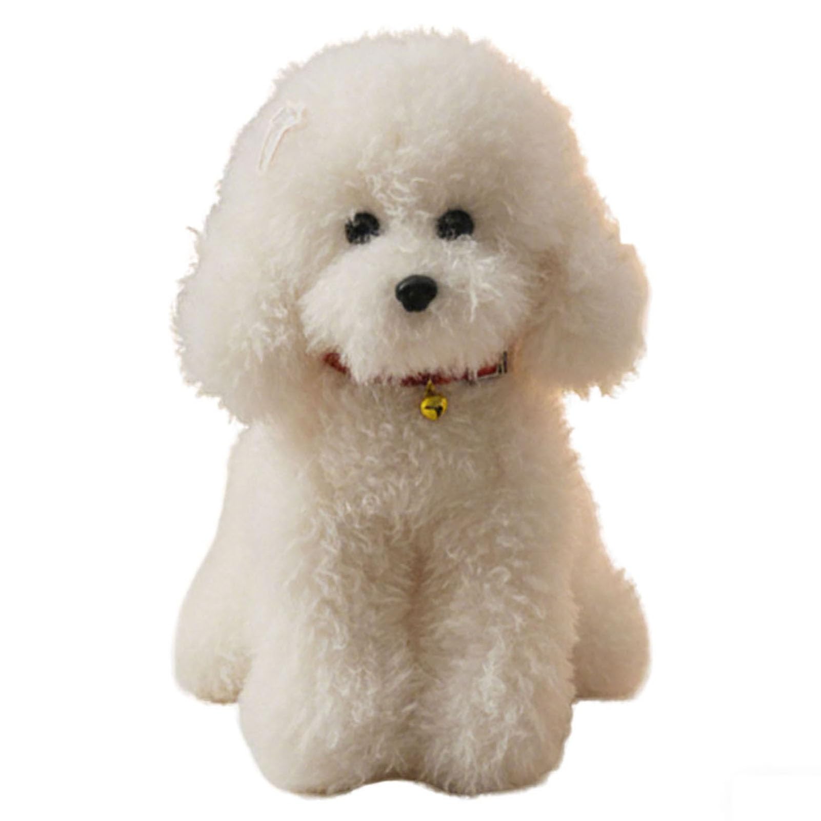 Poodle Plush, Realistic Fluffy Dog Stuffed Animal Cute Lifelike Puppy for Kids Girls Home Decor and Birthday Gifts(White,30cm/11.8in)