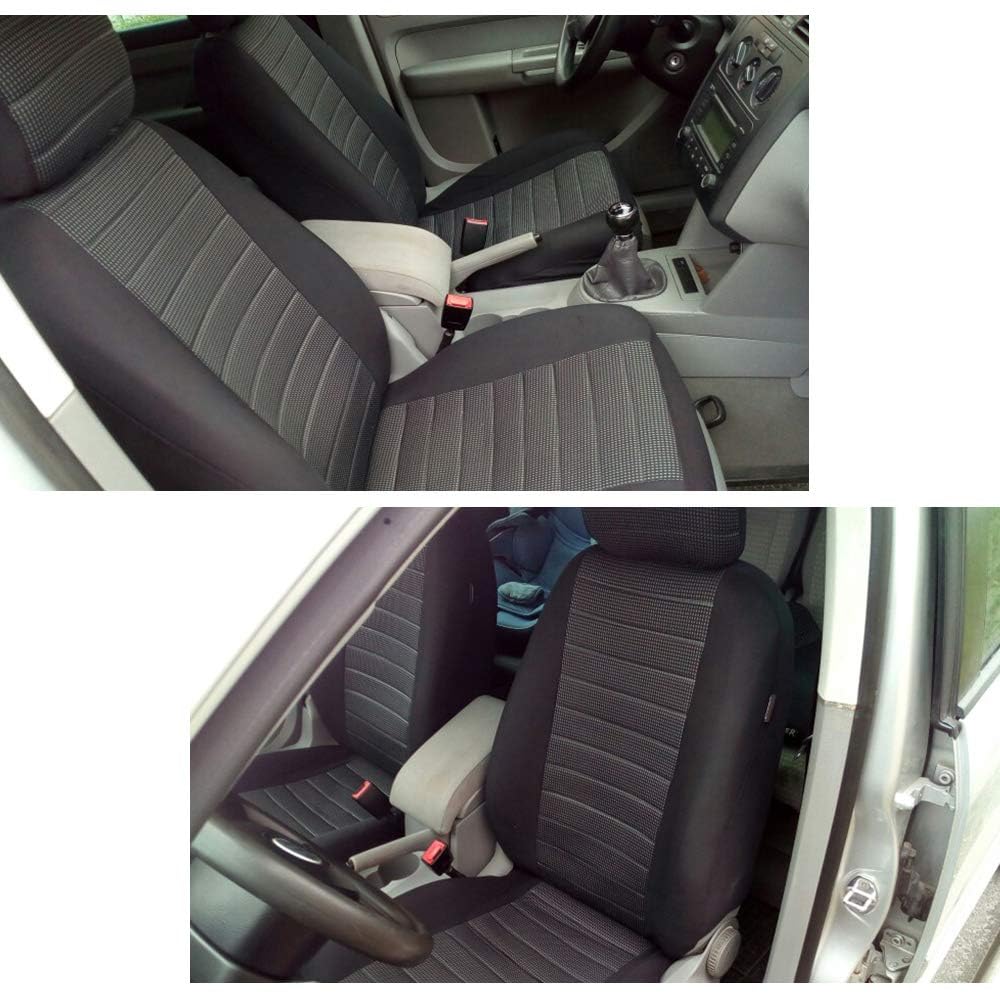TOYOUN Universal Sitzbezüge Auto Vordersitze Autositzbezüge Schonbezüge Vorne Vordersitzbezüge Seitenairbag geeignet, 2er Jacquard-Fabirk Autoschonbezüge, Grau