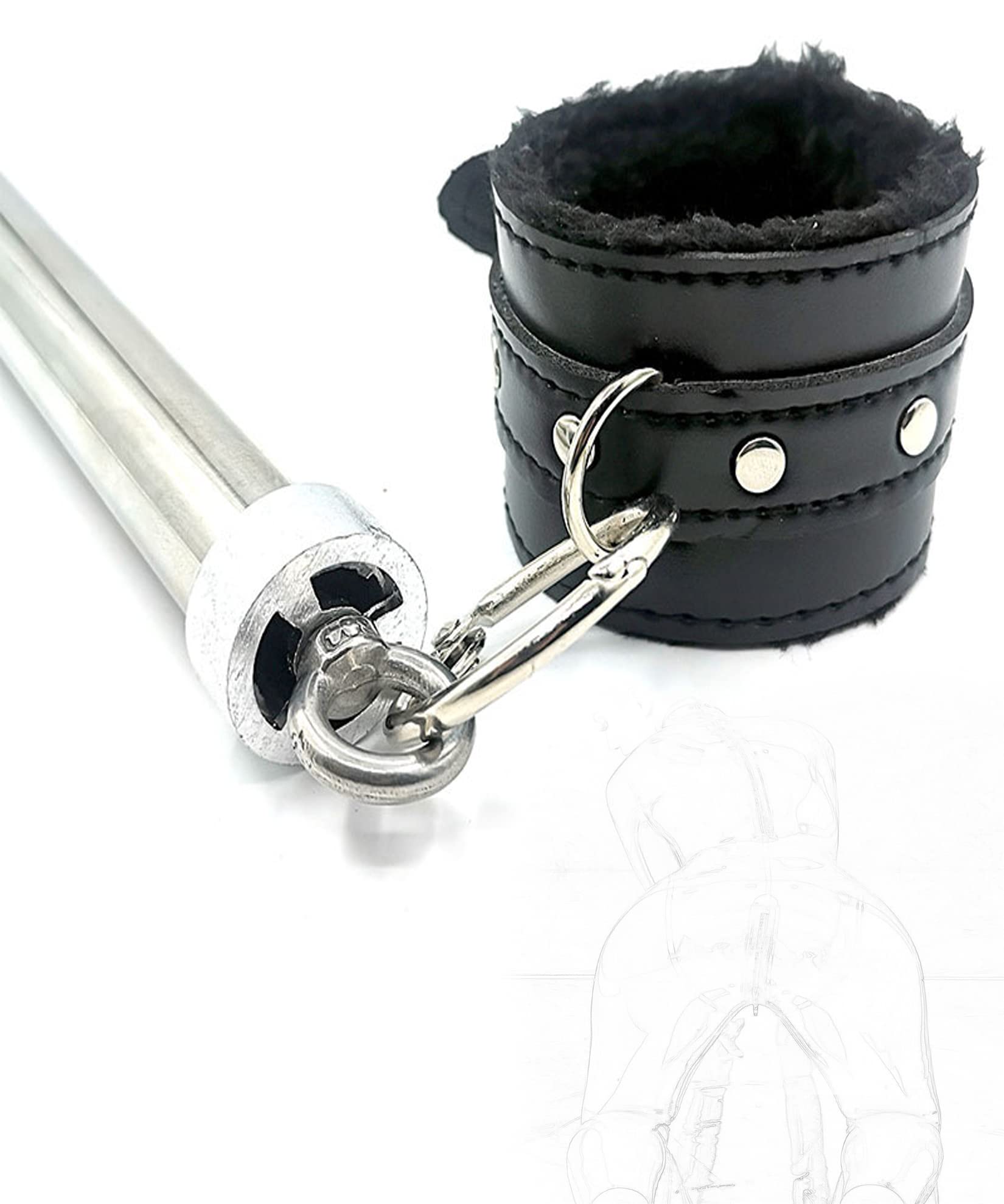 BAOMAZ4 Bondage Barra Separadora de Metal Erótica Ajustable con Juguetes Sexuales BDSM Juego de Bondage Sexual Erótico Puños de Tobillo los Pies Barra Separadora de Piernas Bondage de 50 cm