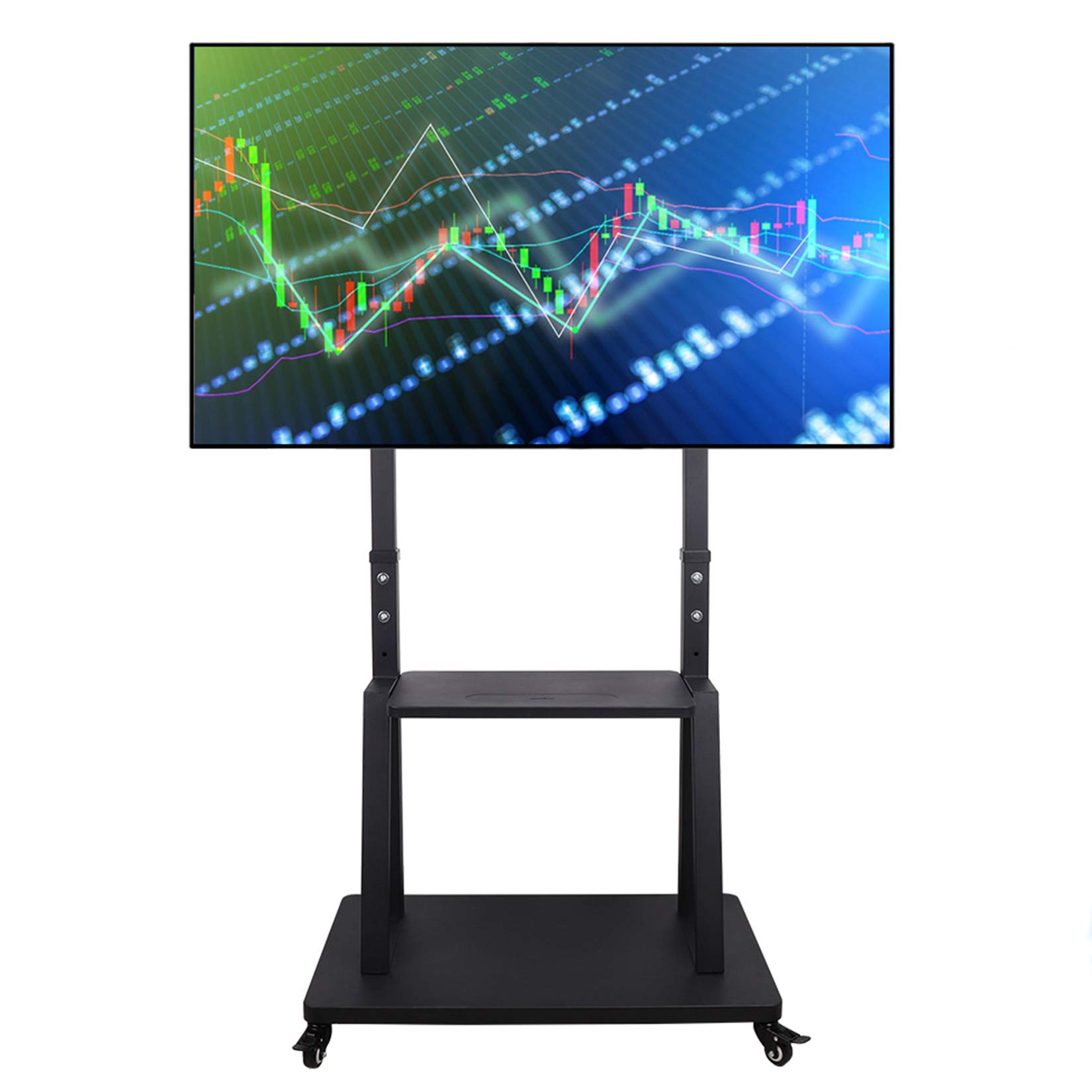 Buy unho Tall TV Cart Mobile TV Stand with Adjustable Height, Lockable
