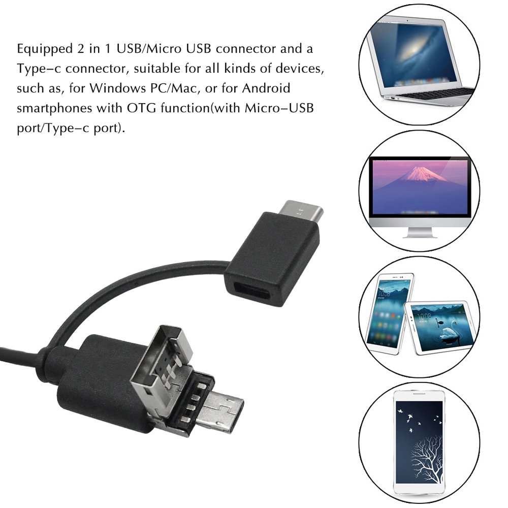 Przenośny mikroskop cyfrowy USB 10X-200X IP67 wodoodporna kamera z 8 diodami LED