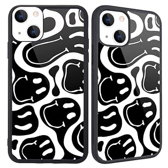 Compatible with iPhone 13 Case Funny Face Design Black