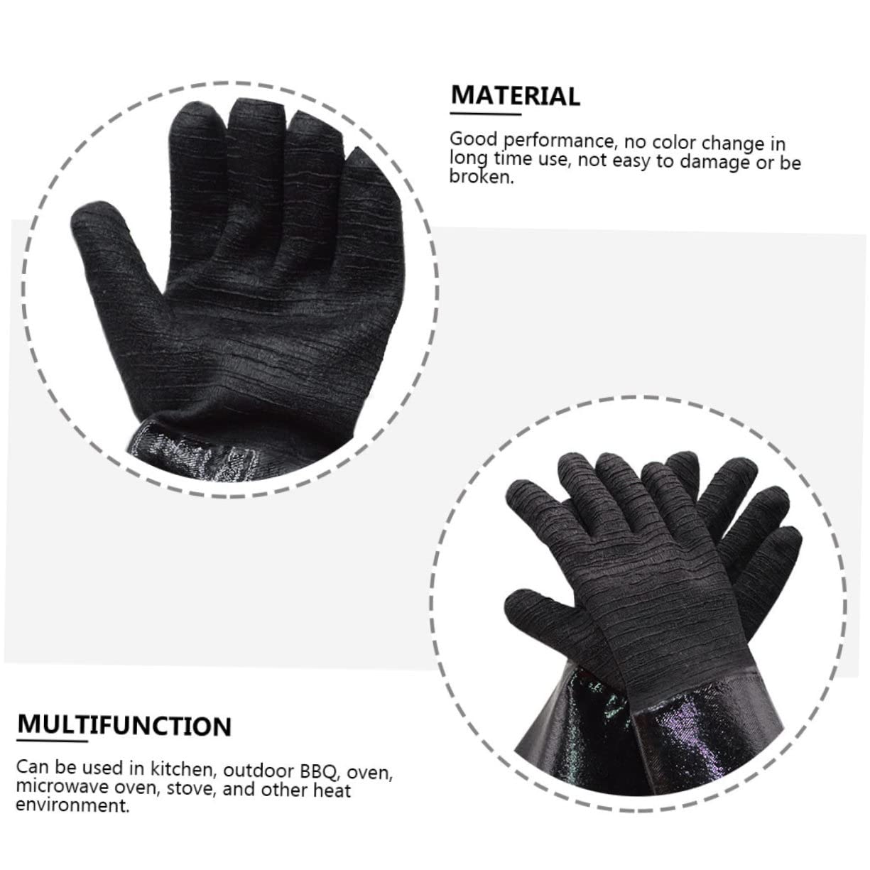 Guantes De Cocina Resistentes Al Calor Agua De Neopreno, Impermeables y Aislantes Térmicos para Barbacoa y Horno, Protección Manos Reutilizables, Negro