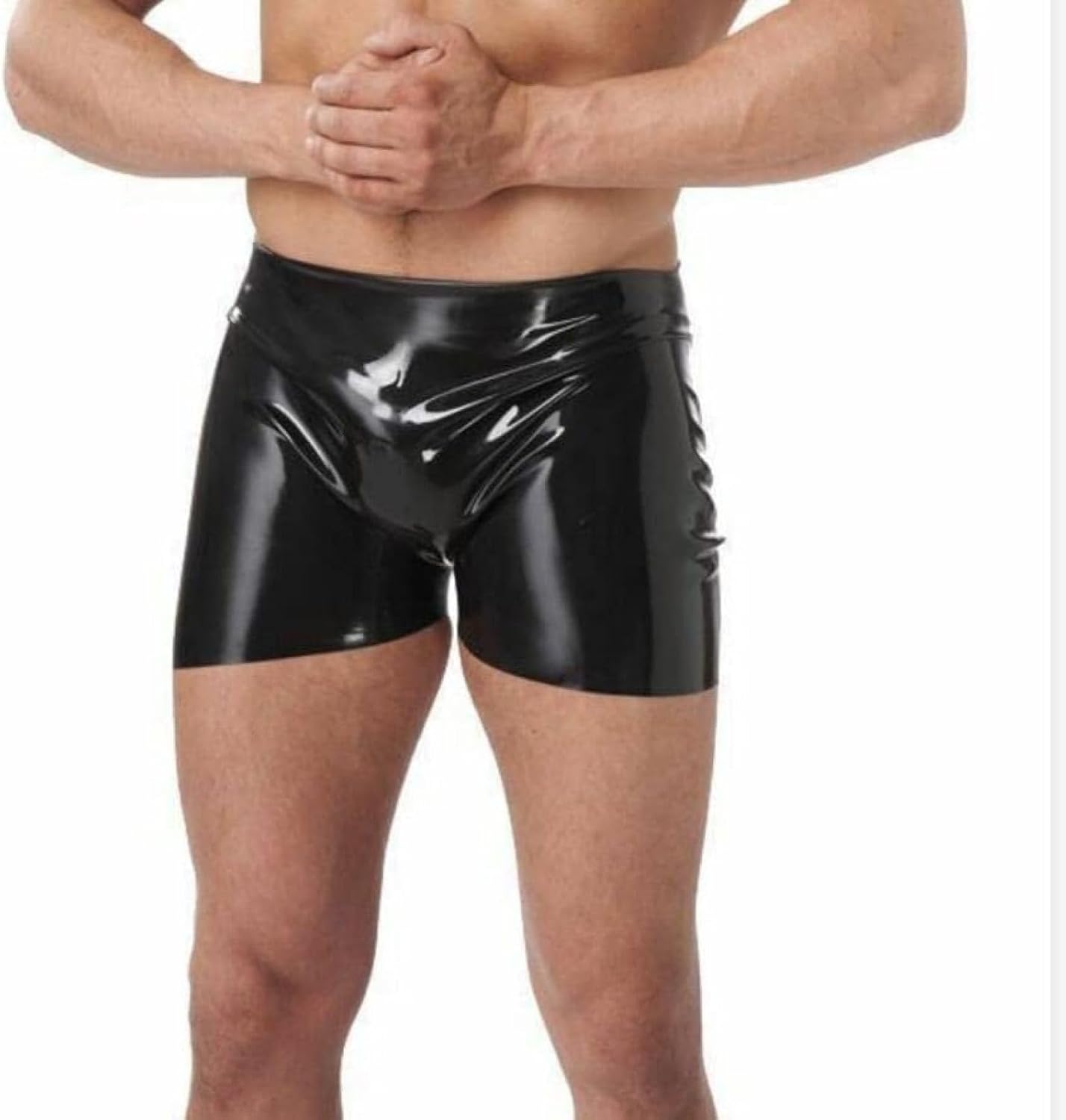 Handmade Black Men Latex Rubber Boxer Shorts Backless Custom Made,Custom Color,XXL
