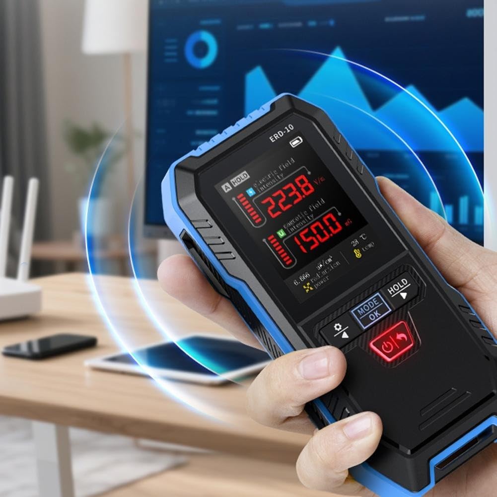 ERD-10 4-en-1 Detector de radiación electromagnética ERD10 4 en 1 Medidor de campo eléctrico y magnético para monitoreo de potencia y temperatura RF en entornos domésticos y exteriores