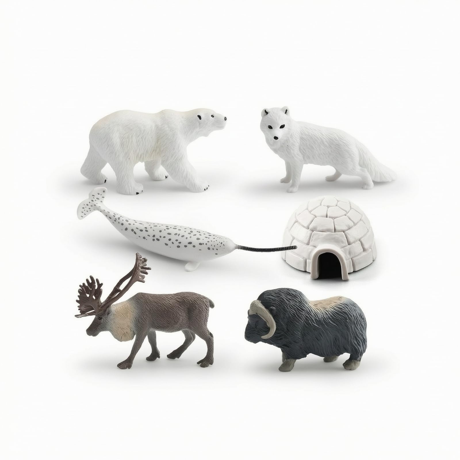 PETSOLA Children Learning Figurine Arctic Animal Figurines With Miniature Creature Models PVC Material For Classroom Lessons Interactive Dioramas Nature Displays