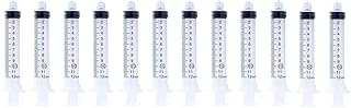 10ml Syringes Without Needle, 10cc Disposable Plastic Sterile Syringe with Luer Lock, Non-Sterile Oil Syringe, Glue Syringe, Epoxy Syringe, Ink Syringe, Lab Syringes (Pack of 12)