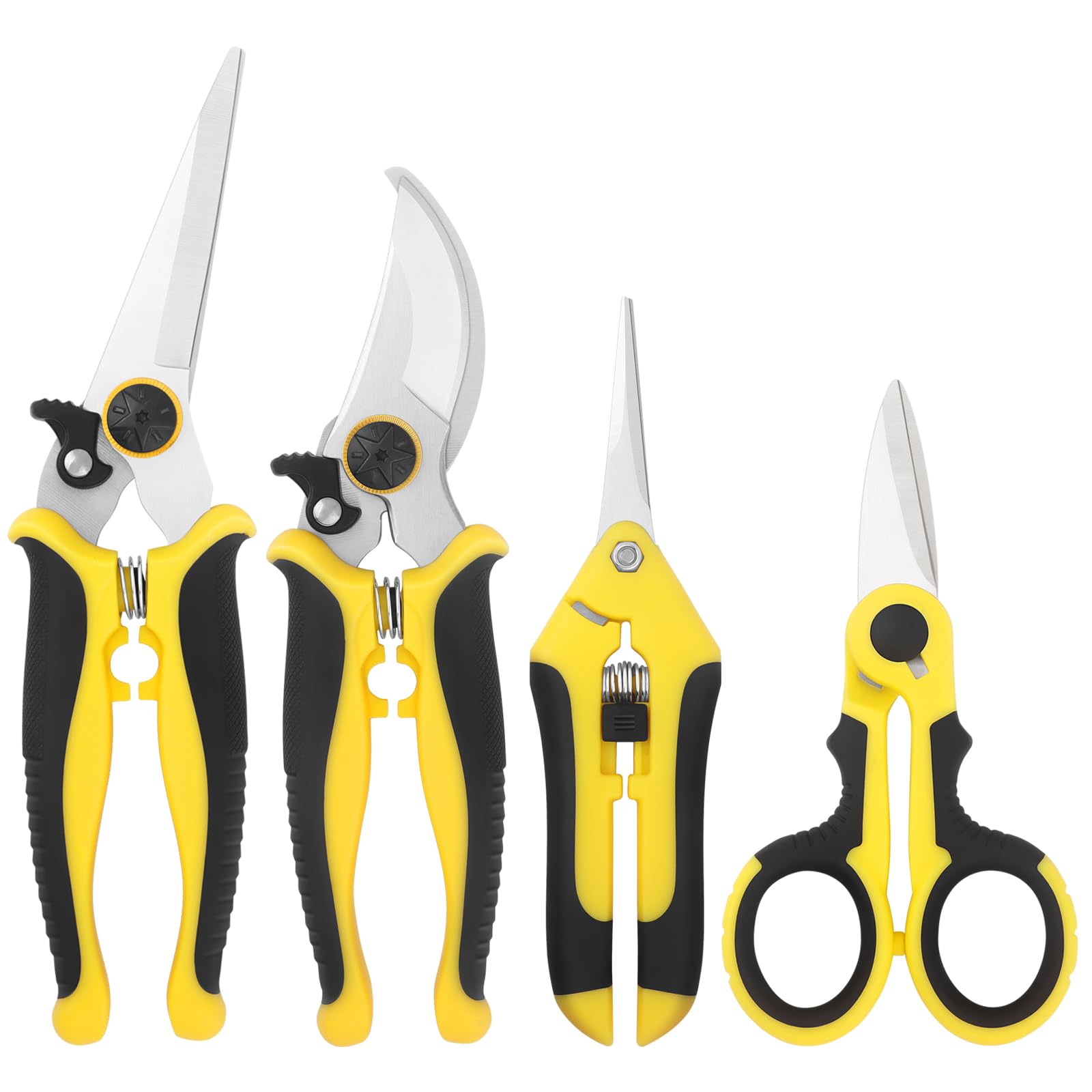 Tazoueoo Garden Scissors & Pruning Shears, Garden Tool Set, 4 Pack