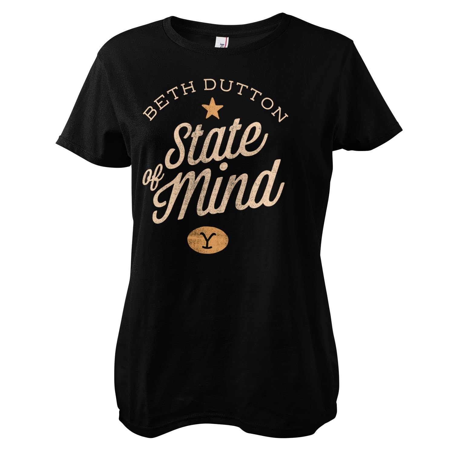 Yellowstone Officially Licensed Beth Dutton State of Mind Women T-Shirt (Black), Medium
