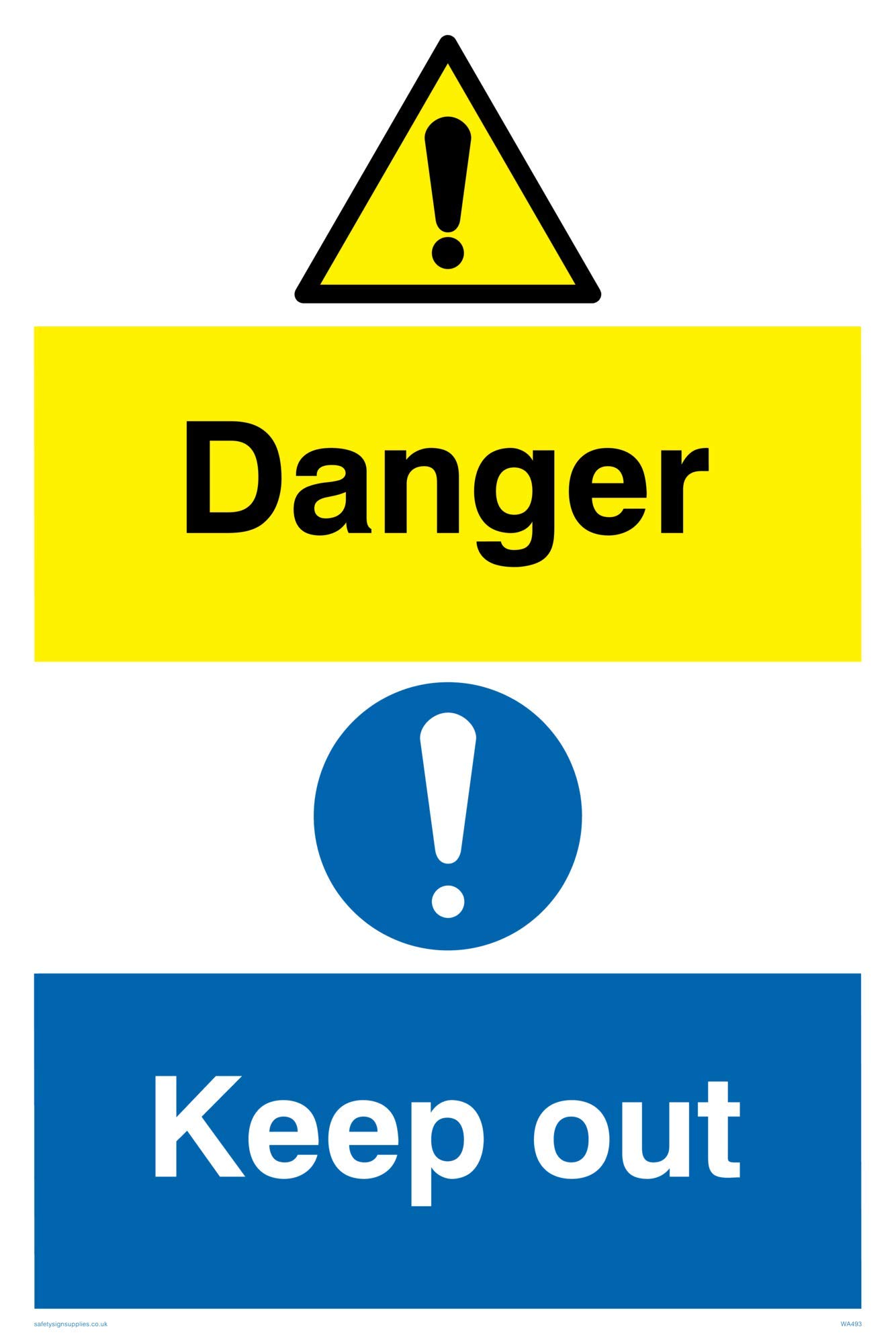 Viking Signs WA493-A2P-V "Danger Keep Out" Sign, Vinyl, 600 mm H x 400 mm W