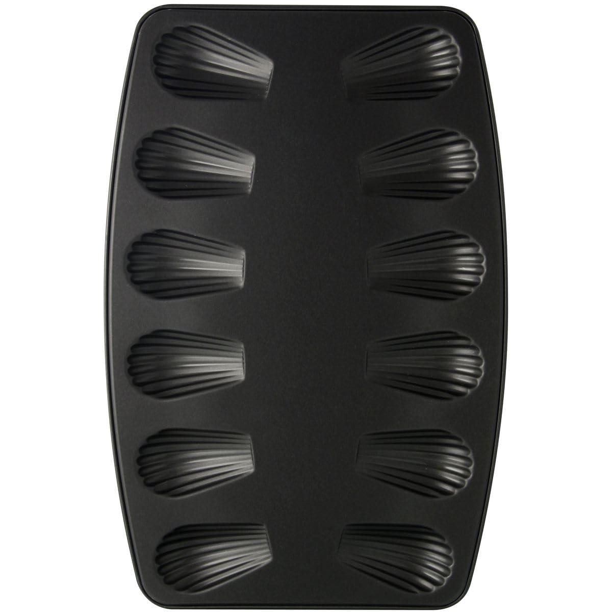 Zenker 7541 Moule à madeleines, plaque à madeleines, moule pour madeleines salées et sucrées, Acier inoxydable, Noir, 26 x 39 x 1 cm
